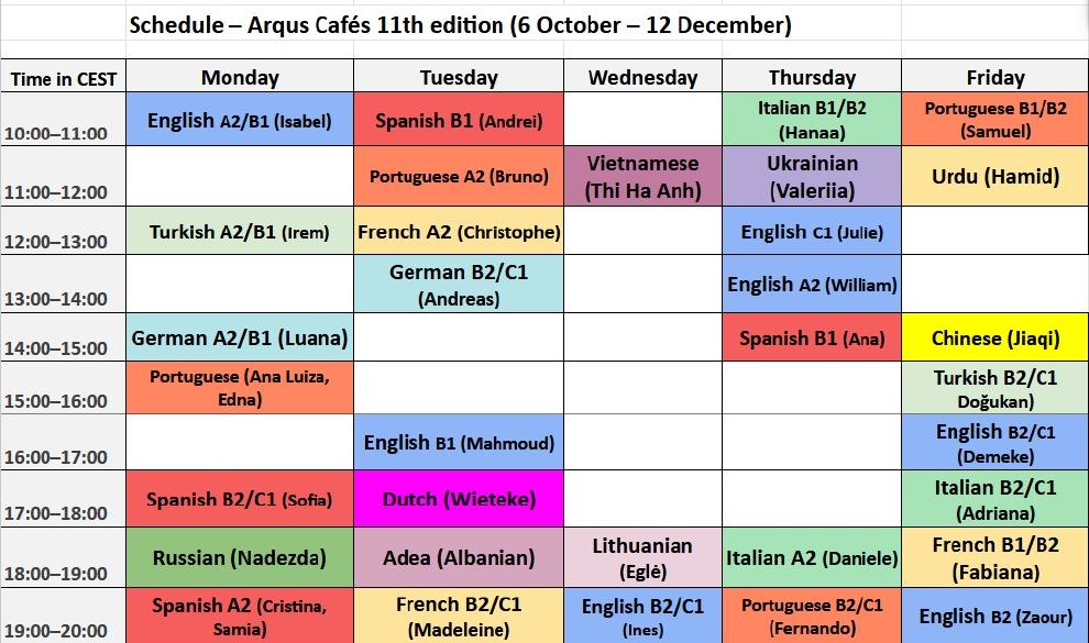 Agenda Arqus Cafs